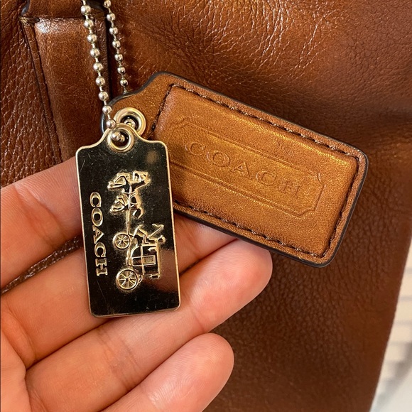 Coach Tan Leather Tote Bag - Picture 6 of 13